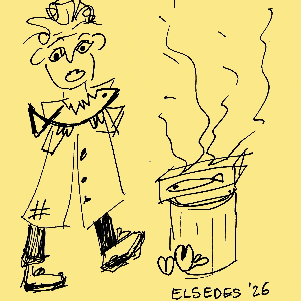 Transparent drawing on a yellow background